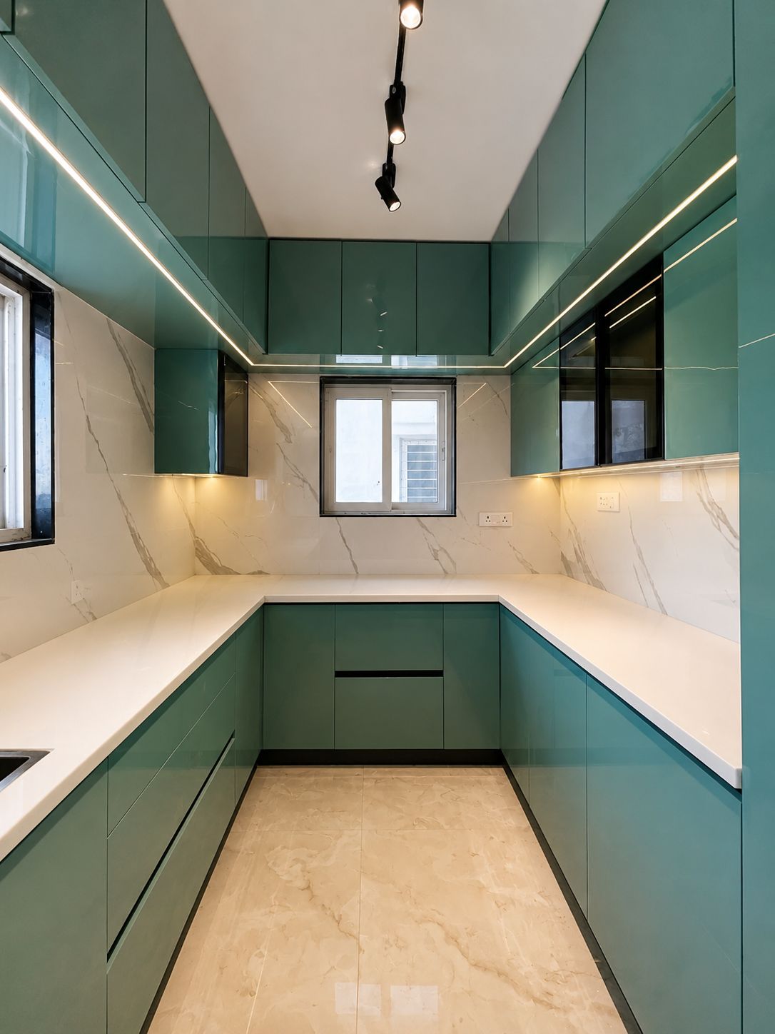 Kitchen — Teal U-Shape